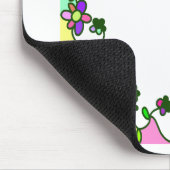 Blumengrenzdoodle Cartoon Blume Mousepad (Ecke)
