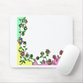 Blumengrenzdoodle Cartoon Blume Mousepad (Mit Mouse)