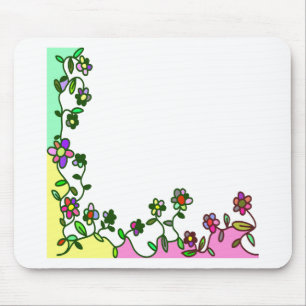 Blumengrenzdoodle Cartoon Blume Mousepad