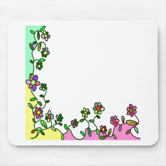 Blumengrenzdoodle Cartoon Blume Mousepad (Vorne)