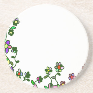 Blumengrenzdoodle Cartoon Blume Sandstein Untersetzer