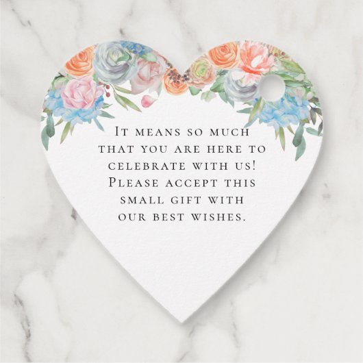 Blumengrenze Danke, dass ihr die Nachricht Hochzei Geschenkanhänger (Rückseite)