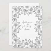 Blumengrenze | Farbe für Ihren eigenen Gruß (Vorne/Hinten)