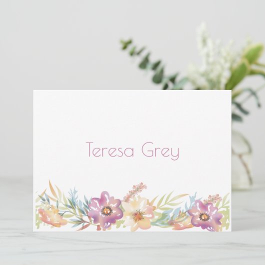 Blumengrenze in Wasserfarben (Stehend Vorderseite)