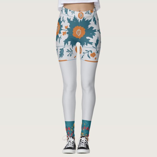 Blumengrenze Leggings (Vorderseite)