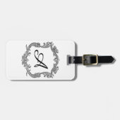 Blumengrenze mit Monogramm Gepäckanhänger (Vorderseite horizontal)