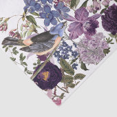 Blumengrenze mit Vogel, Schmetterlinge decoupage Seidenpapier (Ausschnitt)
