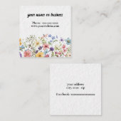 Blumengrenze Quadratische Visitenkarte (Vorne/Hinten)