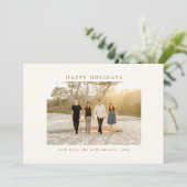 Blumengrenzenfamilie Foto Feiertagskarte (Stehend Vorderseite)