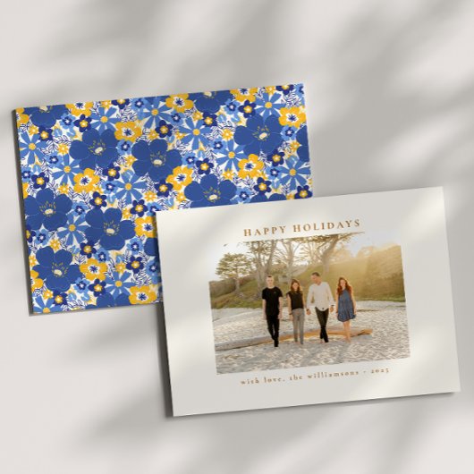 Blumengrenzenfamilie Foto Feiertagskarte