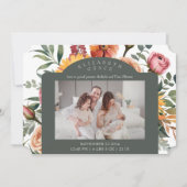 Blumengrenzenlandschaft Foto Geburtsankündigung Einladung (Vorderseite)