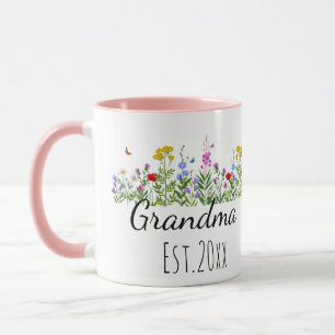 Blumengroßmutter-Baby-Ankündigungsgeschenke Est 20 Tasse