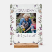 Blumengroßmutter, das Herz von allem Foto Acryl Acrylschild (Vorderseite)