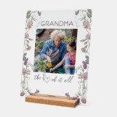 Blumengroßmutter, das Herz von allem Foto Acryl Acrylschild (Winkel)