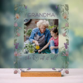 Blumengroßmutter, das Herz von allem Foto Acryl Acrylschild (Neutral)