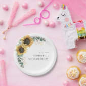 Blumengrün 50. Geburtstag Pappteller (Party)