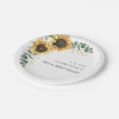 Blumengrün 50. Geburtstag Pappteller (Schrägansicht)