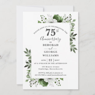 Blumengrün 75. Hochzeitstag Einladung