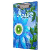 Blumengrün-Abstrakte blaugrüne Blume Personalisier Klemmbrett (Links)
