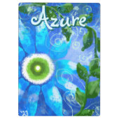 Blumengrün-Abstrakte blaugrüne Blume Personalisier Klemmbrett (Rückseite)