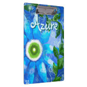 Blumengrün-Abstrakte blaugrüne Blume Personalisier Klemmbrett (Rechts)