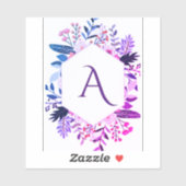 Blumengrün Anfangskleber Aufkleber (Blatt)