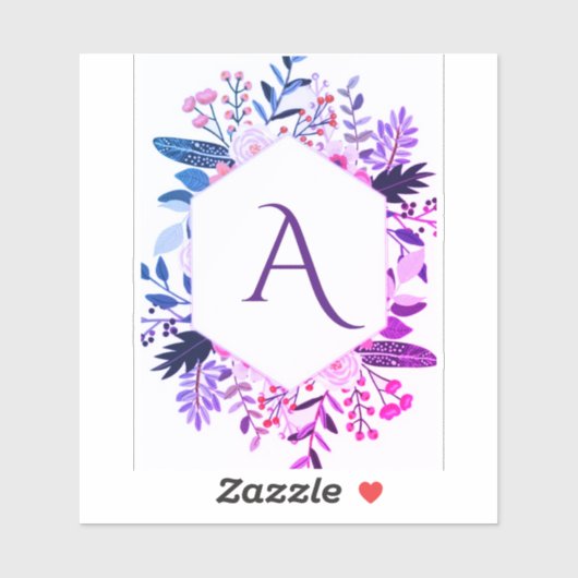 Blumengrün Anfangskleber Aufkleber (Blatt)