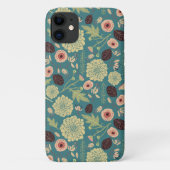 Blumengrün, Aquamarin rosa Tos Gemusterte Blume Case-Mate iPhone Hülle (Rückseite)