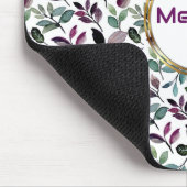 Blumengrün Aquarellfarbe Nahtlose Muster Name Mousepad (Ecke)