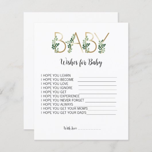 Blumengrün Babydusche für Babyberatung (Vorne/Hinten)