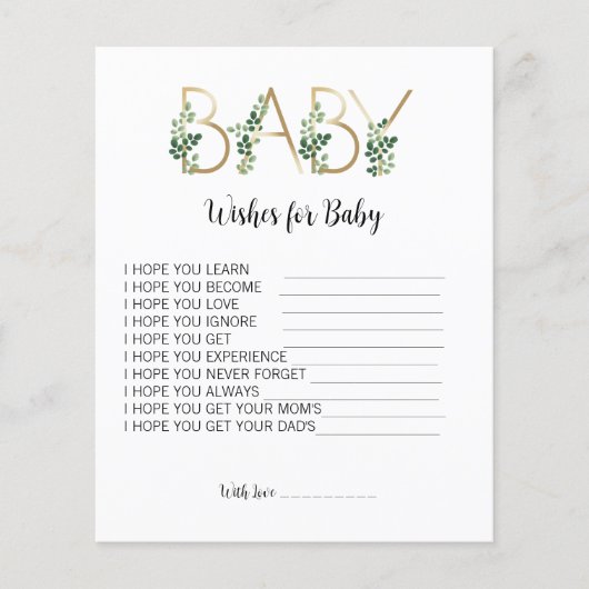 Blumengrün Babydusche für Babyberatung (Vorderseite)