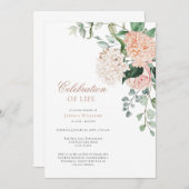 Blumengrün Beerdigung des Lebens Invita Einladung (Vorne/Hinten)
