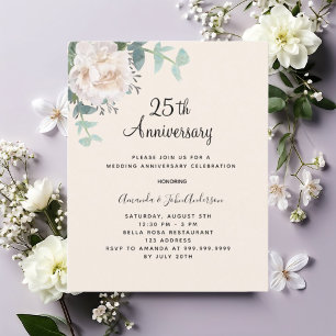 Blumengrün beige 25. Hochzeitstag