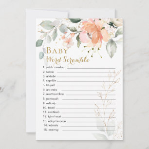Blumengrün Blätter Baby Word Scramble Game