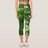 Blumengrün Blätter Capri Leggings (Rückseite)