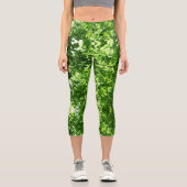 Blumengrün Blätter Capri Leggings (Vorderseite)