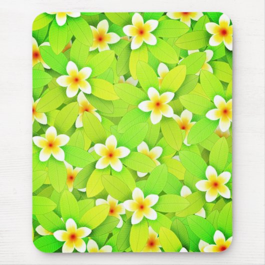 Blumengrün Blätter Gelbe Blumen Muster-61717 Mousepad (Vorne)