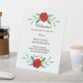 Blumengrün-Blätter Hochzeitssicherheit Sockelschild (In SItu)