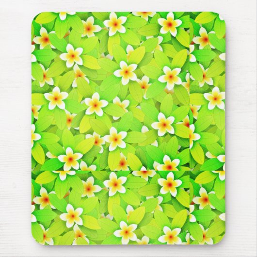 Blumengrün-Blätter Muster-61717 Mousepad (Vorne)