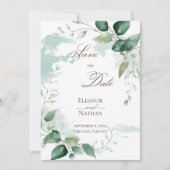 Blumengrün Blätter Sommer Save the Date Einladung (Vorderseite)