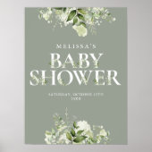 Blumengrün Blumenspulenschild Poster (Vorne)