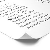 Blumengrün, Blütengrün, Hochzeitsskalender Poster (Ecke)