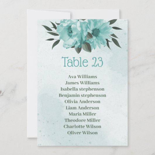 Blumengrün botanische Sitzplakette Einladung (Vorderseite)