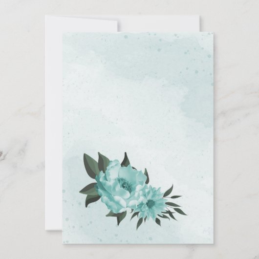 Blumengrün botanische Sitzplakette Einladung (Rückseite)