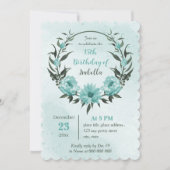 Blumengrün botanischer Geburtstag Einladung (Vorderseite)