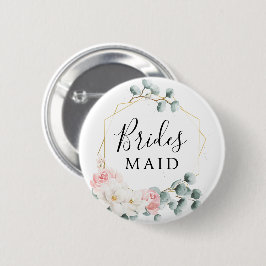 Blumengrün Brautparty Button Bridesmaid