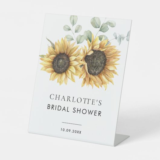 Blumengrün Brautparty Sockelschild (Vorderseite)