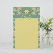 Blumengrün Briefpapier (Stehend Vorderseite)