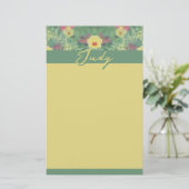 Blumengrün Briefpapier (Stehend Vorderseite)