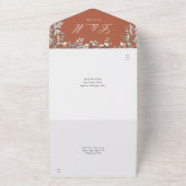 Blumengrün Cascade Terracotta Hochzeit All In One Einladung (Außenbereich)